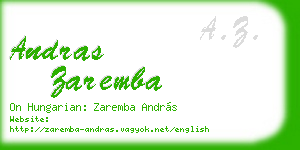 andras zaremba business card
